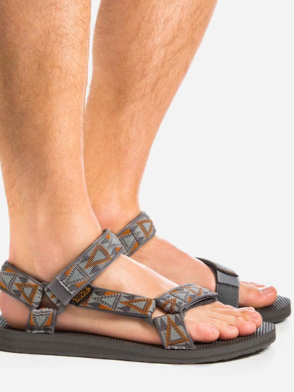 Men's Teva Original Universal Sandals Geometric Mosaic Brown Adjustable Straps - Picture 7 of 10